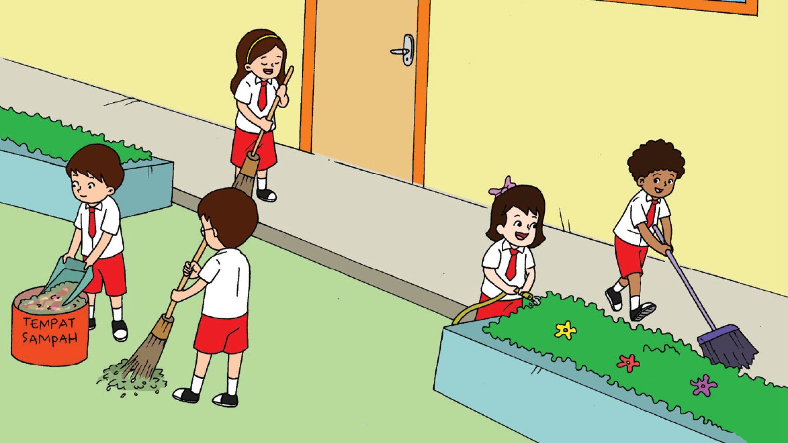 gotong royong di sekolah