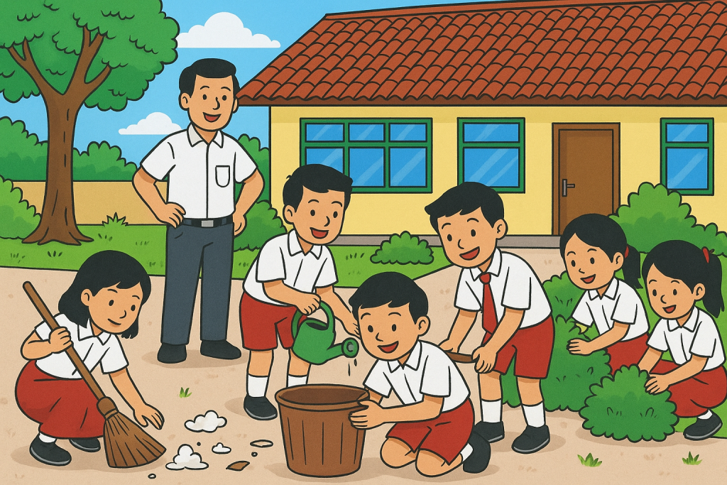 gotong royong di sekolah