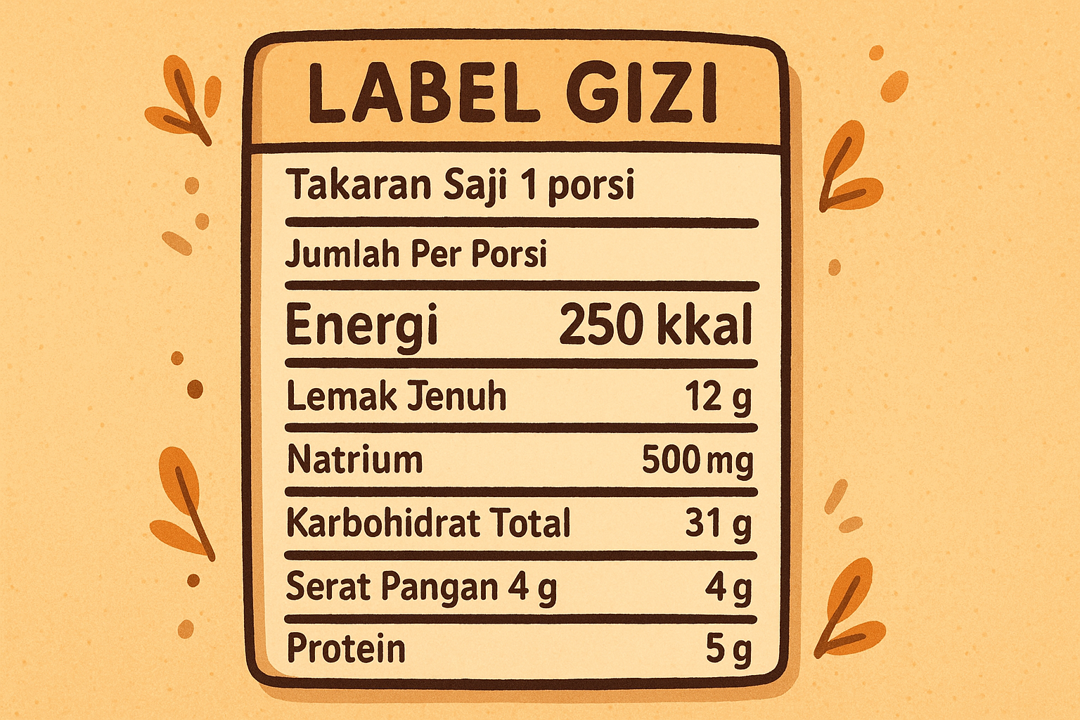 Label Gizi