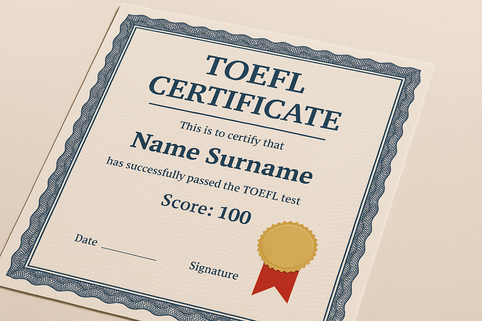 Sertifikat TOEFL
