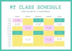 class schedules
